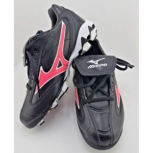 Mizuno Finch Youth Franchise G2 Cleats 320286 - Sz 4 Black Pink NEW Softball BB